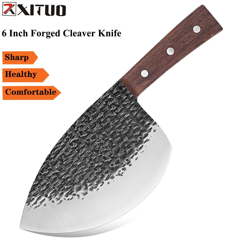 XITUO Forged Fishing Killing Knife Cleaver Knife Kitchen Meat Slicing Handmade Steel Chef Vegetable Cutting Knife Boning Knife