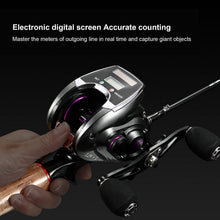 Load image into Gallery viewer, 18+1BB 8.0:1Speed Ratio Digital Display Water Drop Wheel Electronic Fishing Reel Counter Baitcasting Reel Sea Fishing Accessory
