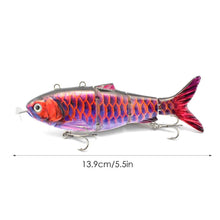 Load image into Gallery viewer, Robotic Fishing Lures Multi Jointed Bait Segments Electric Wobblers For Pike Auto Swimbait USB Rechargeable LED Light Swimming
