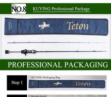 Load image into Gallery viewer, KUYING Teton 1.75m 5&#39;10&quot; 1.8m 6&#39;0&quot; Carbon Spinning Fishing Rod
