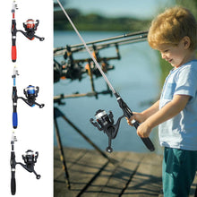 Load image into Gallery viewer, Mini Telescopic Fishing Pole With Reel Bait Box Portable Fishing Rod Kit Small Sea Rod Shrimp Rod For Children
