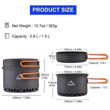Load image into Gallery viewer, Widesea Camping 1.3L 2.3L Cookware Outdoor Cooking Set
