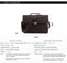 Load image into Gallery viewer, JOYIR Crazy Horse Genuine Leather Men&#39;s Briefcase
