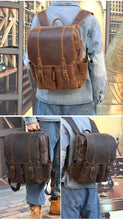 Load image into Gallery viewer, JOYIR Crazy Horse Leather Mans Backpack
