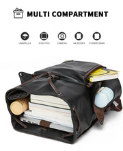 Load image into Gallery viewer, Leather Men Backpack, Vintage 15.6 inch Laptop Daypack
