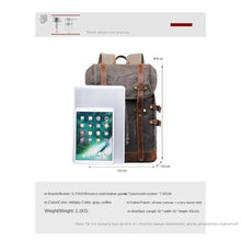 Load image into Gallery viewer, New Wax Canvas Bag with Genuine Leather Travel Outdoor Backpack
