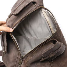 Load image into Gallery viewer, New Vintage Backpack Men&#39;s Head Layer Cowhide Satchel Bag
