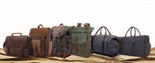 Load image into Gallery viewer, New Wax Canvas Bag with Genuine Leather Travel Outdoor Backpack
