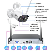 Load image into Gallery viewer, ZOSI 3MP Wireless Security Cameras System with 8channel
