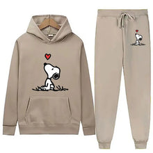 Load image into Gallery viewer, Snoopy Cartoon Anime Women Sweatshirt Sweatpants Set 2024 Fashion Men Pullover Pants Suit Spring Autumn Couple Hoodie Pant Sets
