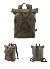 Load image into Gallery viewer, Men&#39;s Waterproof Wax Canvas Hiking Backpack
