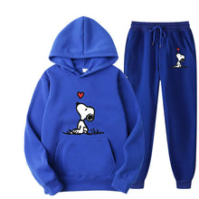 Load image into Gallery viewer, Snoopy Cartoon Anime Women Sweatshirt Sweatpants Set 2024 Fashion Men Pullover Pants Suit Spring Autumn Couple Hoodie Pant Sets
