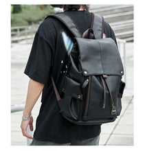 Load image into Gallery viewer, Leather Men Backpack, Vintage 15.6 inch Laptop Daypack
