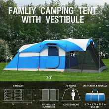 Load image into Gallery viewer, 8 Person Camping Tent with Screen Room, Camping Tent
