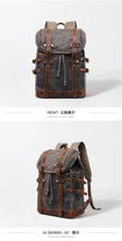 Load image into Gallery viewer, New Wax Canvas Bag with Genuine Leather Travel Outdoor Backpack
