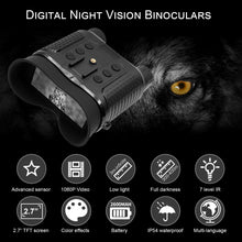 Load image into Gallery viewer, NV8000 1080P Night Vision Goggles 4X Digital Zoom Infrared Head Mounted Night Vision Binoculars with 3D Display 250M Night Range
