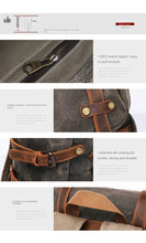 Load image into Gallery viewer, New Wax Canvas Bag with Genuine Leather Travel Outdoor Backpack
