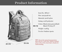 Load image into Gallery viewer, Men Military Tactical Backpack Outdoor Waterproof Camping Hunting Trekking Sport Bag
