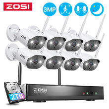 Load image into Gallery viewer, ZOSI 3MP Wireless Security Camera System 2K
