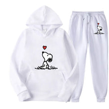 Load image into Gallery viewer, Snoopy Cartoon Anime Women Sweatshirt Sweatpants Set 2024 Fashion Men Pullover Pants Suit Spring Autumn Couple Hoodie Pant Sets
