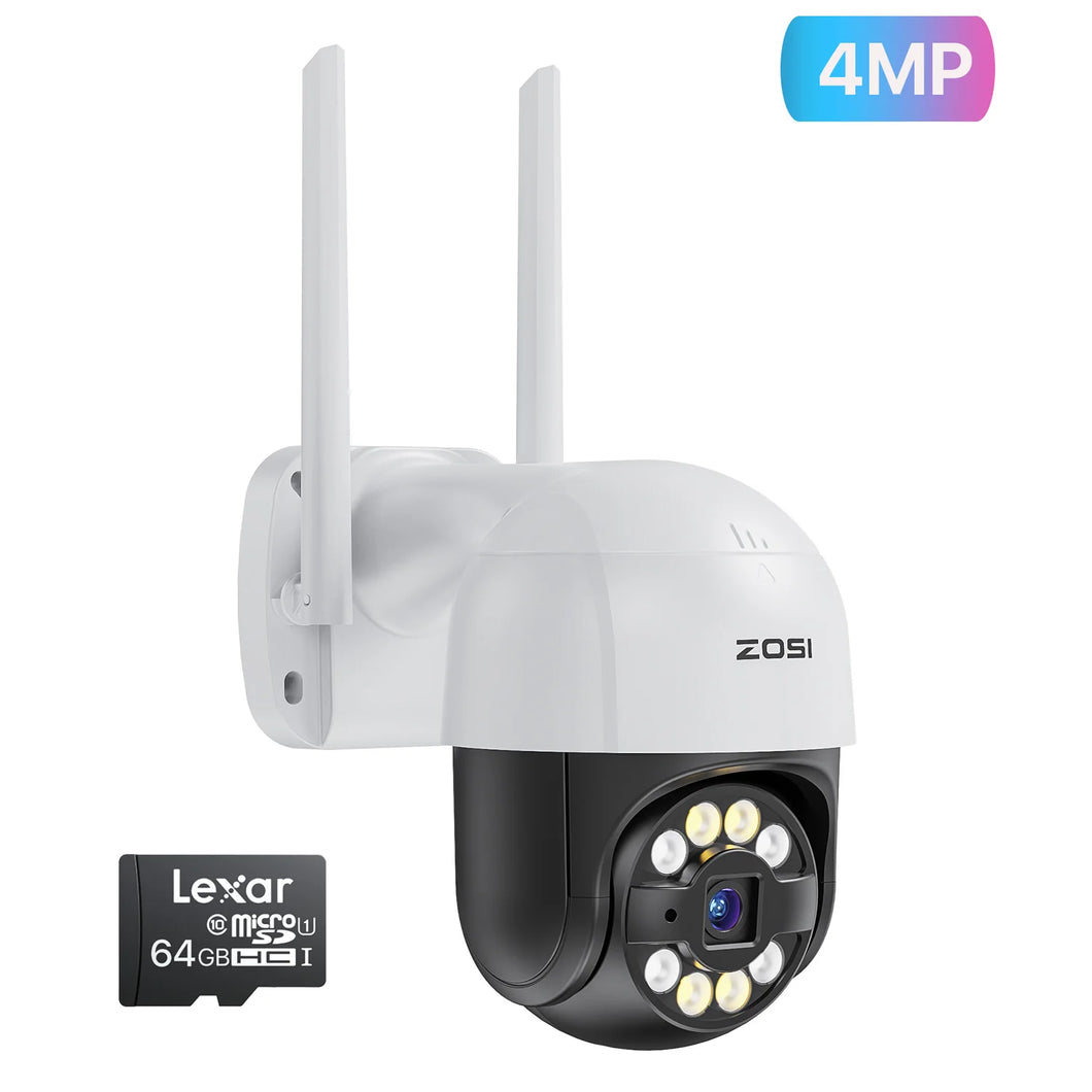 ZOSI Wifi PTZ Camera 2MP/3MP/4MP Starlight Night Vison Surveillance Outdoor IP Camera 2-Way Audio AI Human Detect Wireless Cam