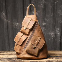 Load image into Gallery viewer, New Vintage Backpack Men&#39;s Head Layer Cowhide Satchel Bag
