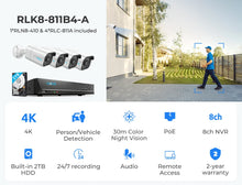 Load image into Gallery viewer, Reolink 8CH 4K Security Camera System 8MP IP Cameras Kit
