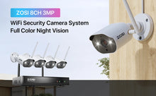 Load image into Gallery viewer, ZOSI 3MP Wireless Security Camera System 2K
