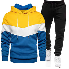 Load image into Gallery viewer, Men&#39;s Tracksuit Casual Jogging Suit Outdoor Set Hoodies + Black Sweatpant 2pcs Fashion Warm contrasting colors Sportswear
