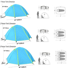 Load image into Gallery viewer, Desert Fox Camping Tents 1/2/3 Person Outdoor Lightweight Backpacking Tent
