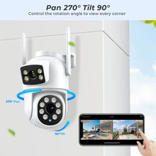 Load image into Gallery viewer, Outdoor Wireless Security IP Camera 4K 8MP HD Dual Lens External Wifi PTZ Camera Auto Tracking Street Surveillance Camera iCsee
