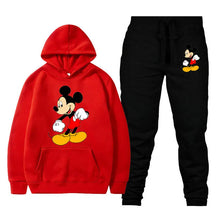 Load image into Gallery viewer, Mickey Mouse Cartoon Anime Women Sweatshirt Sweatpants Set New Fashion Men Pullover Pants Suit Autumn Couple Hoodie Pant Sets
