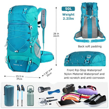 Load image into Gallery viewer, WESTTUNE 50L Hiking Backpack with Rain Cover
