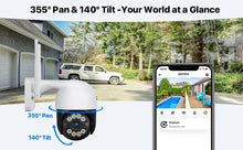 Load image into Gallery viewer, ZOSI Wifi PTZ Camera 2MP/3MP/4MP Starlight Night Vison Surveillance Outdoor IP Camera 2-Way Audio AI Human Detect Wireless Cam
