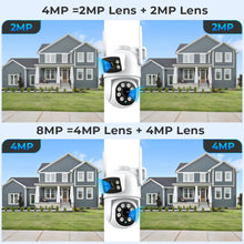 Load image into Gallery viewer, Outdoor Wireless Security IP Camera 4K 8MP HD Dual Lens External Wifi PTZ Camera Auto Tracking Street Surveillance Camera iCsee
