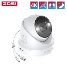 Load image into Gallery viewer, ZOSI 4K PoE IP Camera H.265+ 8MP 5MP HDR Add-on Camera AI Human Detect 100ft Night Vision IP66 Outdoor Video Surveillance Camera
