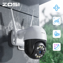 Load image into Gallery viewer, ZOSI Wifi PTZ Camera 2MP/3MP/4MP Starlight Night Vison Surveillance Outdoor IP Camera 2-Way Audio AI Human Detect Wireless Cam
