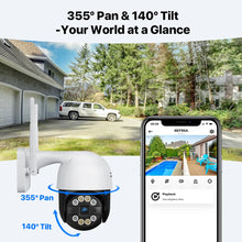 Load image into Gallery viewer, ZOSI Wifi PTZ Camera 2MP/3MP/4MP Starlight Night Vison Surveillance Outdoor IP Camera 2-Way Audio AI Human Detect Wireless Cam
