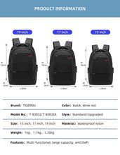 Load image into Gallery viewer, Lifetime Warranty Anti Theft Large Capacity 15.6 17 inch College Laptop Backpack
