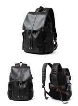 Load image into Gallery viewer, Leather Men Backpack, Vintage 15.6 inch Laptop Daypack
