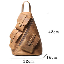 Load image into Gallery viewer, New Vintage Backpack Men&#39;s Head Layer Cowhide Satchel Bag
