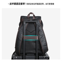 Load image into Gallery viewer, Leather Men Backpack, Vintage 15.6 inch Laptop Daypack
