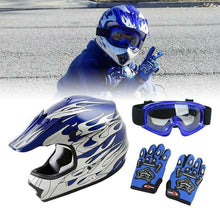 Load image into Gallery viewer, DOT Motorcycle Youth Kids Child helmet full face motocross casco moto Off-road Street Goggles Gloves Bike helmets ATV capacete
