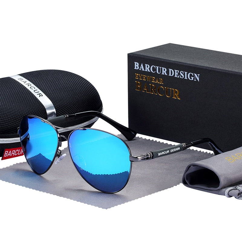 BARCUR Design Titanium Alloy Sunglasses Polarized