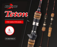 Load image into Gallery viewer, KUYING Teton L Light 1.98m 6&#39;6&#39;&#39; Baitcasting Casting Spinning Lure Fishing Rod Soft Pole Cane Stick Carbon Medium Fast Action
