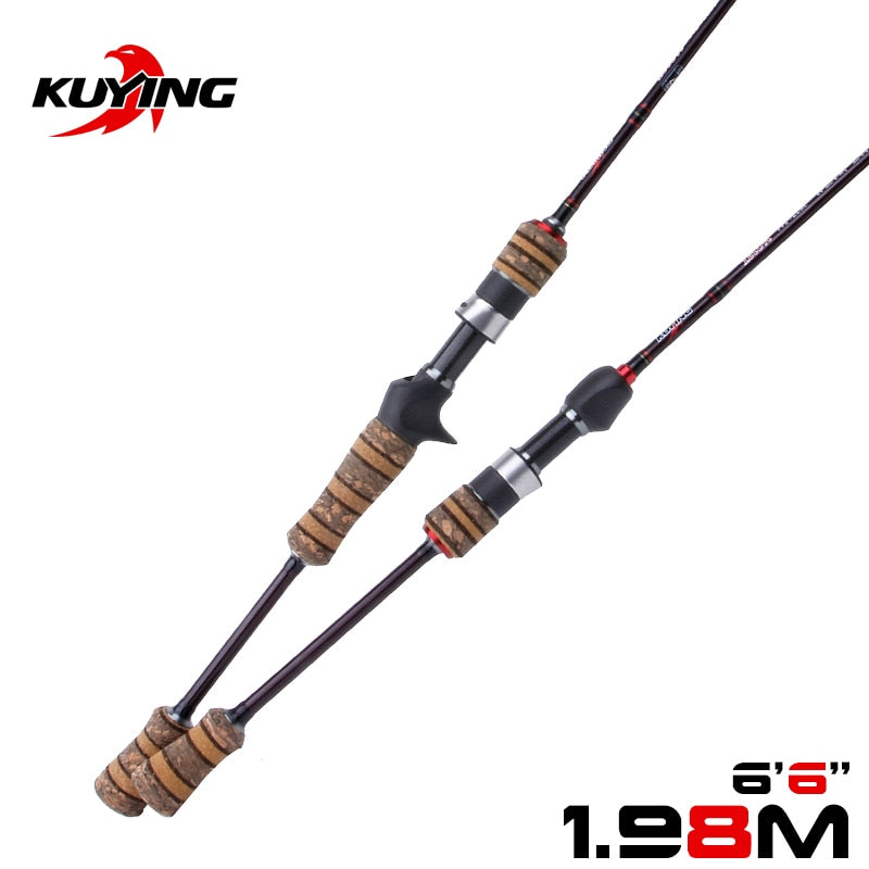 KUYING Teton L Light 1.98m 6'6'' Baitcasting Casting Spinning Lure Fishing Rod Soft Pole Cane Stick Carbon Medium Fast Action