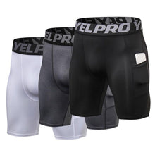 Load image into Gallery viewer, Men&#39;s Professional Gym Fitness Shorts With Pockets Sports Running Training Wicking Quick-drying Elastic Tight Shorts
