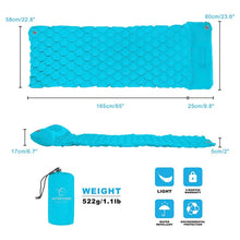 Load image into Gallery viewer, Outdoor Sleeping Pad Camping Inflatable Mattress with Pillows Travel Mat Folding Bed Ultralight Air Cushion Hiking Trekking
