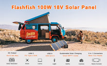 Load image into Gallery viewer, Flashfish 18V 100W Foldable Solar Panel Portable Solar Charger DC Output PD Type-c QC3.0 for Phones Tablets Camping Van RV Trip
