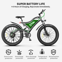 Load image into Gallery viewer, AOSTIRMOTOR S18 Ebike 750W Motor 48V 15Ah Battery Electric Mountain Bike 26Inch 4.0 Fat Tire Bicycle Beach Cycling For Aldult
